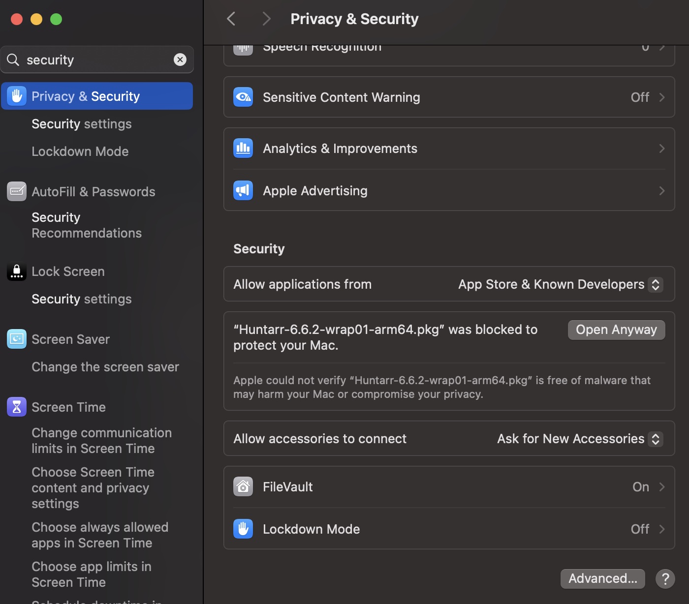 macOS Security Warning
